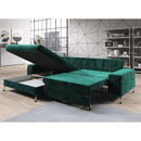 Kinyitható ülőgarnitúra, smaragd, balos, VASAT ROH