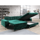 Kinyitható ülőgarnitúra, smaragd, jobbos, VASAT ROH