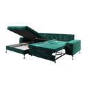 Kinyitható ülőgarnitúra, smaragd, balos, VASAT ROH