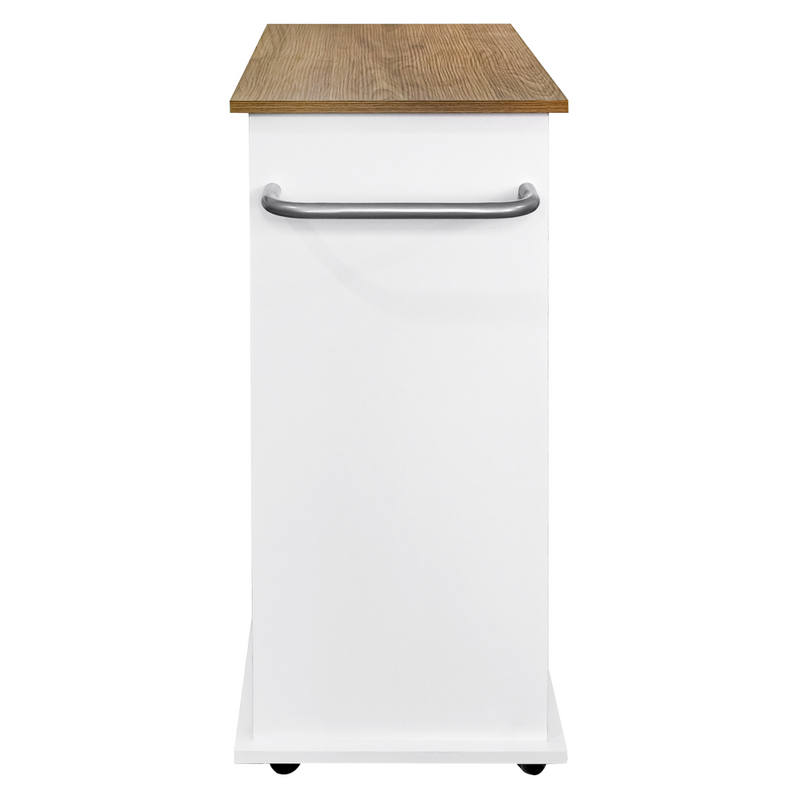 Billenős szekrény szemetes kosárral, fehér/tölgy, VASIN