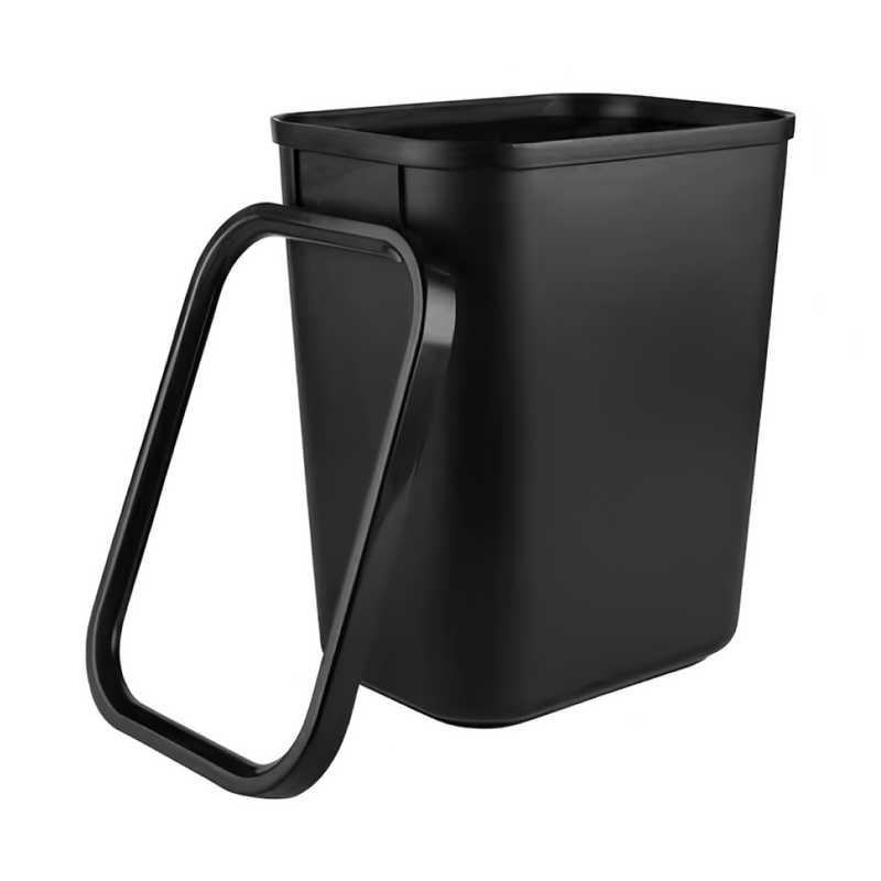 Billenős szekrény szemetes kosárral, fekete/tölgy, VASIN