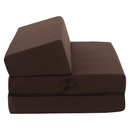 Összecsukható matrac/fotel, 2v1, barna, VEDIS