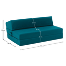 Összecsukható matrac/fotel, 2v1, petróleumzöld, VEDIS