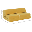 Összecsukható matrac/fotel, 2v1, sárga, VEDIS