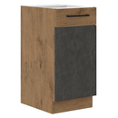 Alsószekrény, szürke matt/tölgy lancelot, VEGA 40 D 1F BB