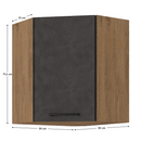 Felsőszekrény, tölgy lancelot/szürke matt, VEGA 58x58 GN-72 1F