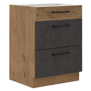 Alsószekrény, szürke matt/tölgy lancelot, VEGA 60 D 3S BB