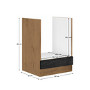 Alsószekrény, szürke matt/tölgy lancelot, VEGA 60 D GAZ BB