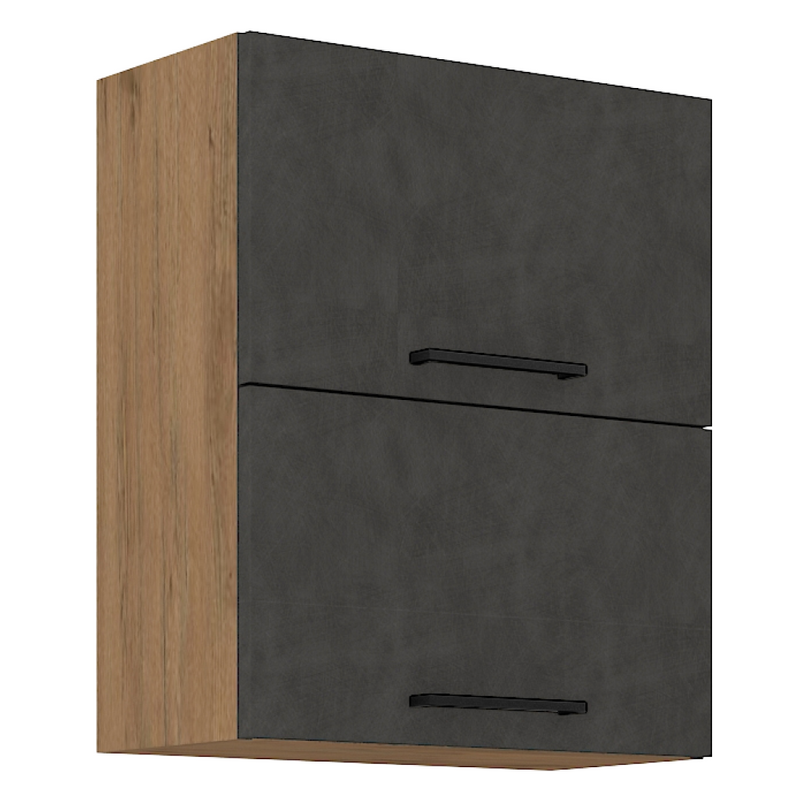 Felsőszekrény, tölgy lancelot/szürke matt, VEGA 60 GU-72 2F