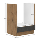 Alsószekrény, szürke matt/tölgy lancelot, VEGA 60 D GAZ BB