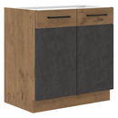 Alsószekrény, szürke matt/tölgy lancelot, VEGA 80 D 2F BB