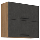 Felsőszekrény, tölgy lancelot/szürke matt, VEGA 80 GU-72 2F