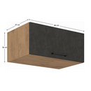 Felsőszekrény, tölgy lancelot/szürke matt, VEGA 80 NAGU-36 1F