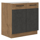 Mosogató szekrény, szürke matt/tölgy lancelot, VEGA 80 ZL 2F BB