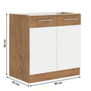 Alsó szekrény, lancelot tölgy/ fehér extra magas fényű HG, VEGA 80 D 2F BB