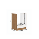 Mosogató szekrény, VEGA 60 D GAZ BB fehér magasfényű HG/ lancelot tölgy