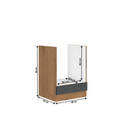 Alsószekrény, szürke matt/tölgy lancelot, VEGA 60 D GAZ BB