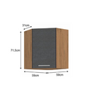 Felsőszekrény, tölgy lancelot/szürke matt, VEGA 58x58 GN-72 1F