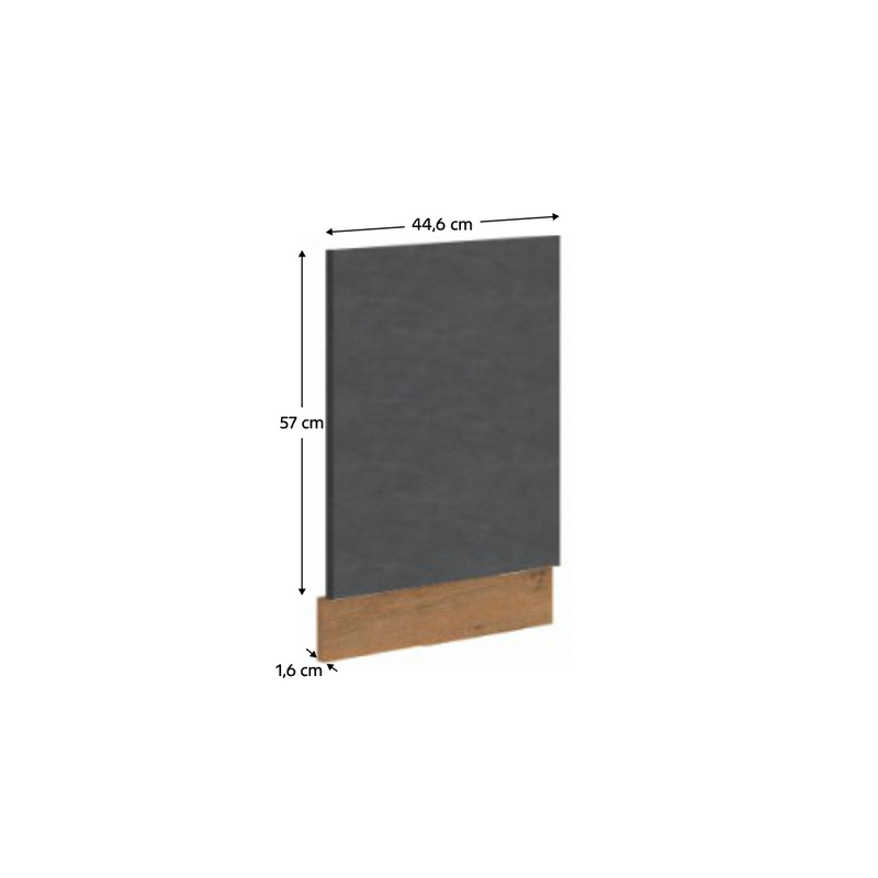 Előlap mosogatógéphez, szürke matt/tölgy lancelot, VEGA ZM 570x446