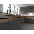 Alsó sarokszekrény, szürke matt/tölgy lancelot, VEGA 90x90 DN 1F BB