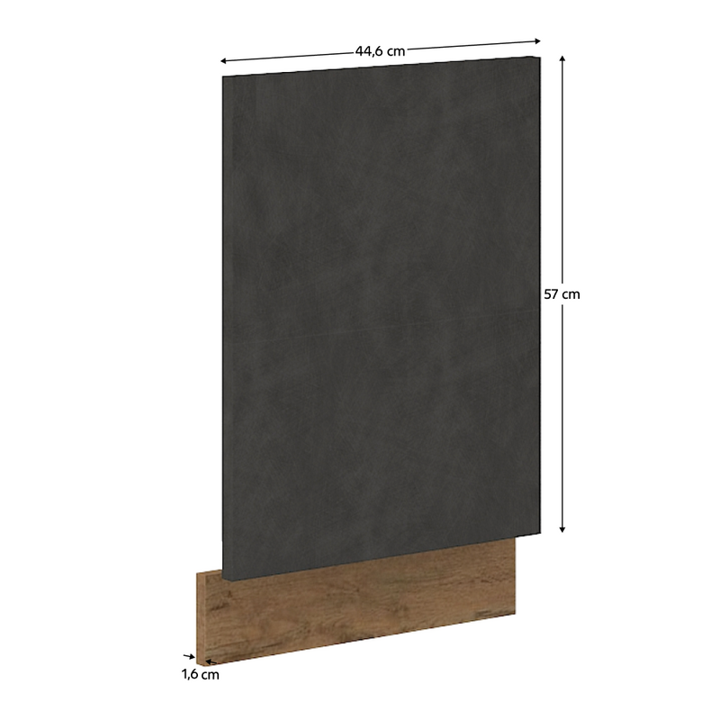 Előlap mosogatógéphez, szürke matt/tölgy lancelot, VEGA ZM 570x446