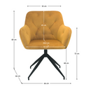 Forgószék, mustár/fekete, VELEZA NEW