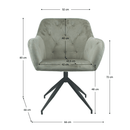 Forgószék, szürkésbarna Taupe Bársony szövet/fekete, VELEZA NEW