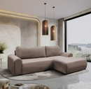 Ülőgarnitúra, barna, jobbos, VELINA ROH