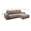 Ülőgarnitúra, barna, jobbos, VELINA ROH