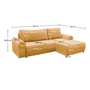 Ülőgarnitúra, mustárszínű, jobbos, VELINA ROH