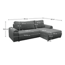 Ülőgarnitúra, szürke, jobbos, VELINA ROH