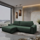 Ülőgarnitúra, zöld, balos, VELINA ROH