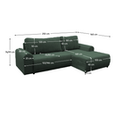 Ülőgarnitúra, zöld, jobbos, VELINA ROH