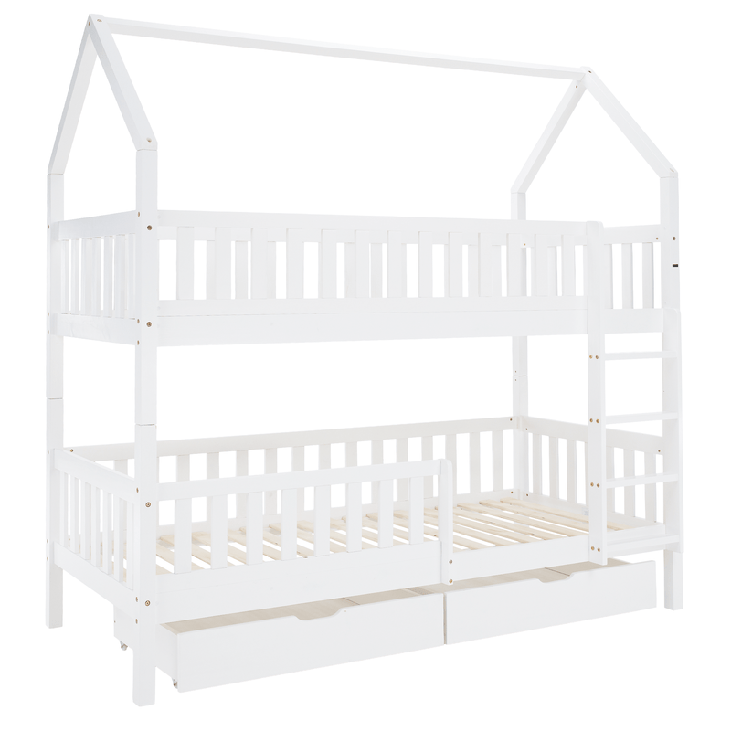 Montessori emeletes ágy, fehér, VENITA TYP 2