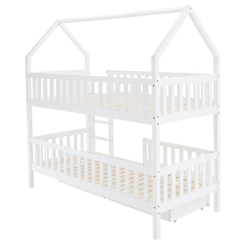 Montessori emeletes ágy, fehér, VENITA TYP 2