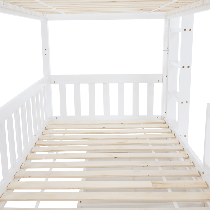 Montessori emeletes ágy, fehér, VENITA TYP 2