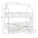 Montessori emeletes ágy, fehér, VENITA TYP 2