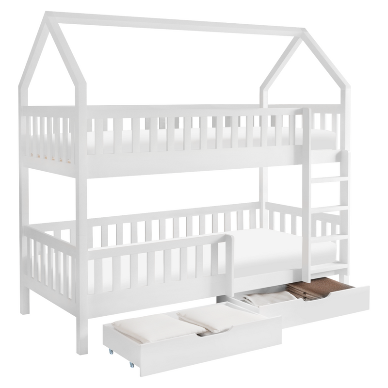 Montessori emeletes ágy, fehér, VENITA TYP 2