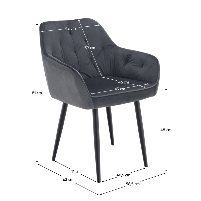 Design fotel, szürke Velvet szövet, VERIO