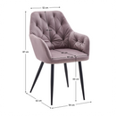 Design fotel, rózsaszín Velvet szövet, VERIO NEW