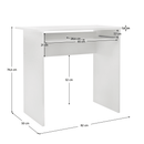 PC asztal, fehér, VERNER NEW