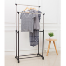 Kétsoros mozgatható akasztó polccal, fekete/ezüst, SVAN