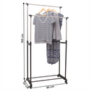 Kétsoros mozgatható akasztó polccal, fekete/ezüst, SVAN