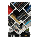 könyvespolc, fehér/fekete, VEVEY