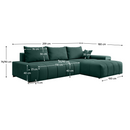 Univerzális ülőgarnitúra, smaragdzöld, VEZAN ROH