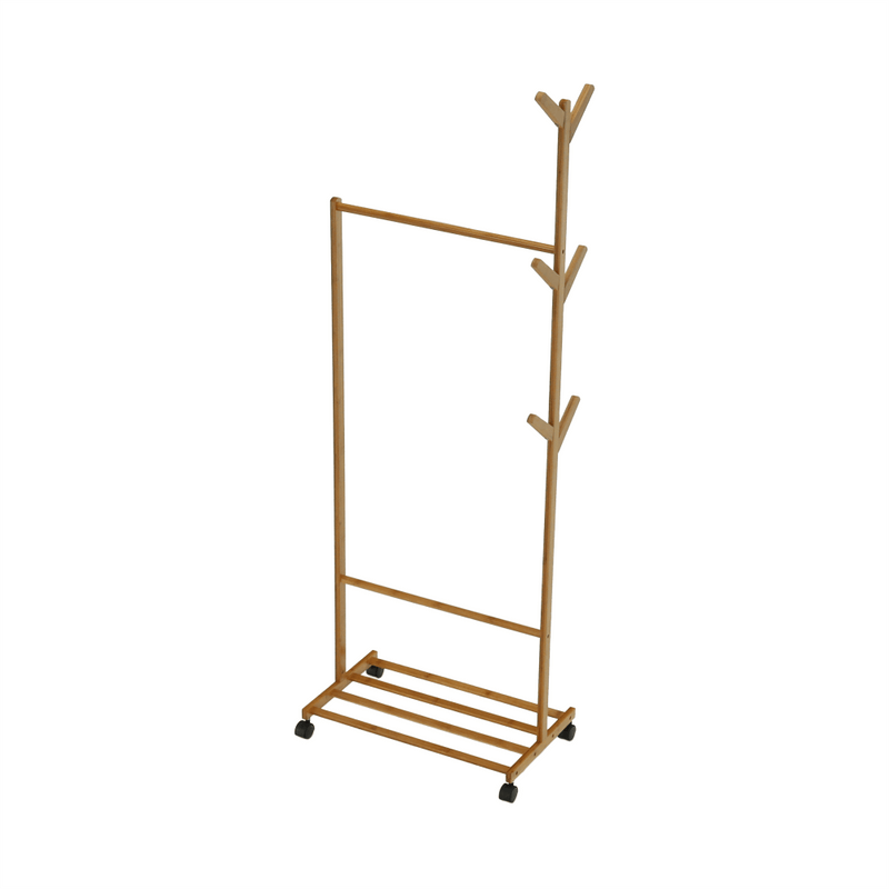 Kerekes akasztó, bambus, 60 cm széles, VIKIR TYP 1