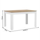 Kihúzható asztal, fehér/wotan tölgy 135-184x86 cm, VILGO