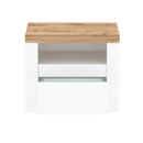 Éjjeliszekrény 1S, fényes fehér/wotan tölgy, VILGO