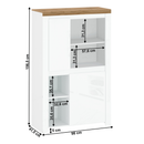 Polcállvány 2D, fényes fehér/wotan tölgy, VILGO