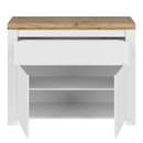 Komód 2D1S, fényes fehér/wotan tölgy, VILGO